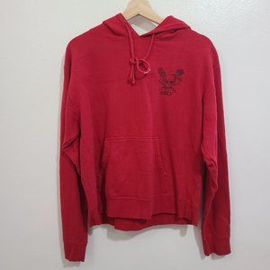 Vintage Obey Women's Red Sweater Hoodie Size X-large